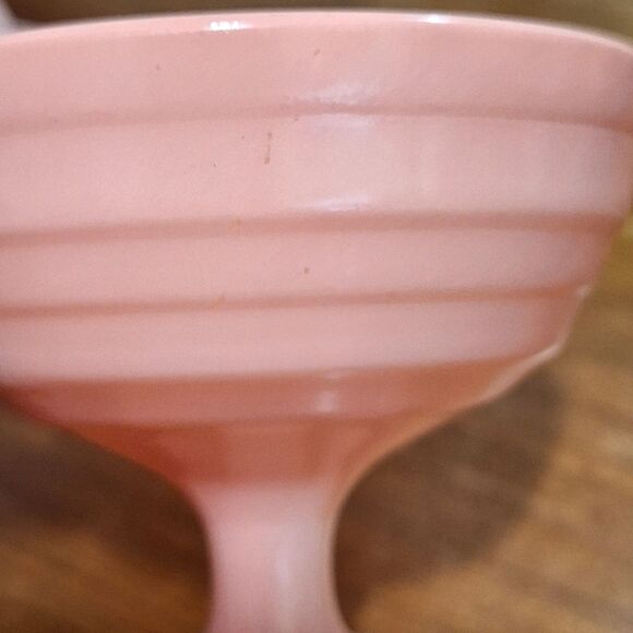 Hazel Atlas Moderntone Platonite Set of 5 Pastel Dessert Sherbert Cups Vintage - Picture 9 of 9